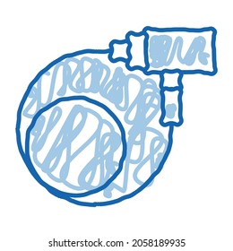 Bike Lock sketch icon vector. Hand drawn blue doodle line art Bike Lock Sign. isolated symbol illustration