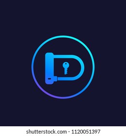 Bike lock vector icon