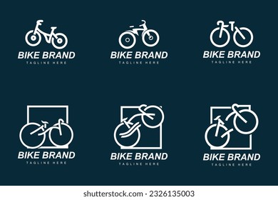 Bike Logo. Bicycle Sport Branch Vector, Simple Minimalist Transportation Design, Template, Silhouette