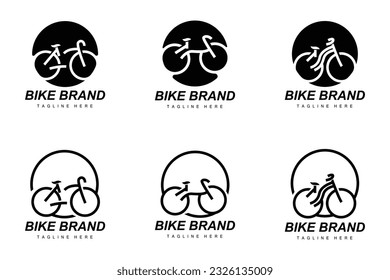 Bike Logo. Bicycle Sport Branch Vector, Simple Minimalist Transportation Design, Template, Silhouette