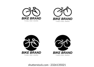 Bike Logo. Bicycle Sport Branch Vector, Simple Minimalist Transportation Design, Template, Silhouette