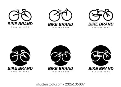 Bike Logo. Bicycle Sport Branch Vector, Simple Minimalist Transportation Design, Template, Silhouette