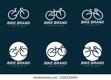 Bike Logo. Bicycle Sport Branch Vector, Simple Minimalist Transportation Design, Template, Silhouette