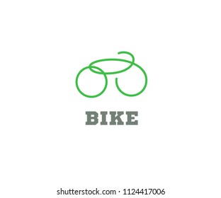 Bike logo icon design. Bicycle shop badge or label. Bike silhouette isolated vector. Repair service logotype