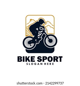 bike logo illustration isolated in white background