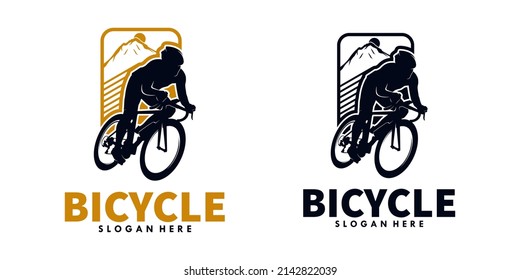 bike logo illustration isolated in white background