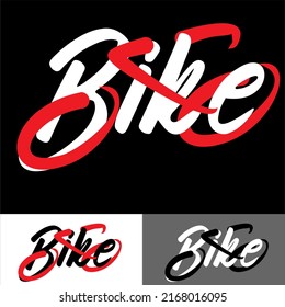 Bike Logo With Illustration Of Bike Rider Red And White With Background Can Use For Your Company Website Or Banner