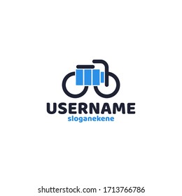 bike logo line design vector