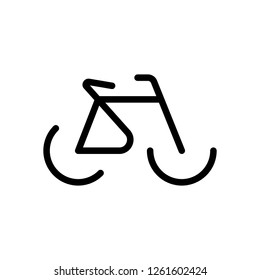 Bike logo, simple bicycle, outline linear icon. Black icon on white background