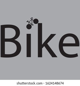 Bike logo typographic design. Isolated icon. Vector illustration.
