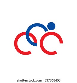 bike logo vector. letter c logo.