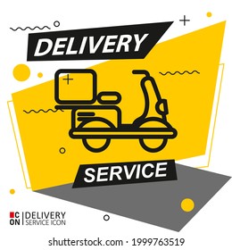 Bike with luggage. Vector image of delivery service icon.