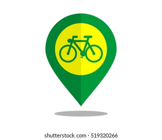 bike marker pin path image vector icon logo