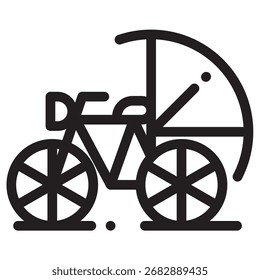 Icono moderno del Vector de la bici – Plantilla mínima del símbolo de la ilustración para el diseño móvil del UI del App del Web