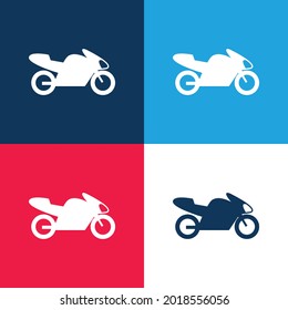 Bike With Motor, IOS 7 Interface Symbol blue and red four color minimal icon set
