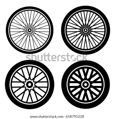 Bike Motorbike Wheels Black Silhouette Vector Stock Vector (Royalty ...