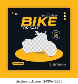 Bike motorcycle sale promotion banner social media post design