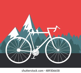 bike with mountain background image