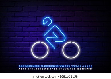 a bike neon icon. Elements of web set. Simple icon for websites, web design, mobile app, info graphics