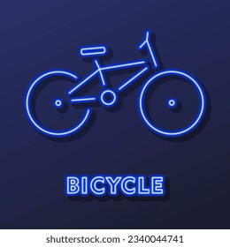 bike neon sign, modern glowing banner design, colorful modern design trend on black background. Vector illustration.