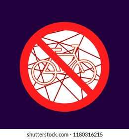bike not allowed, caution warn symbol for public transport areas to do not do that. vector logo, sign, symbol