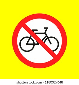 bike not allowed, caution warn symbol for public transport areas to do not do that. vector logo, sign, symbol