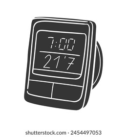 Bike Odometer Icon Silhouette Illustration. Cycling Vector Graphic Pictogram Symbol Clip Art. Doodle Sketch Black Sign.