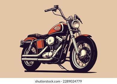 Bike on fire vector vintage illustration for t-shirt.