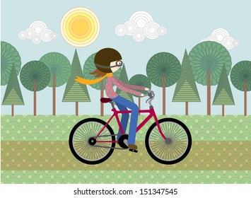 bike on park vector/illustration