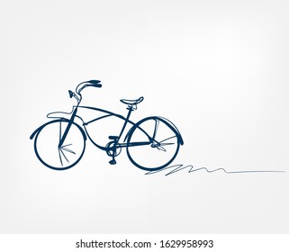 bike one line vector design element isolated