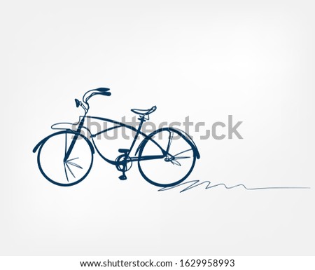 bike one line vector design element isolated