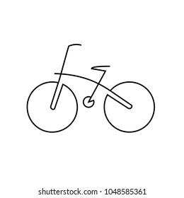 bike, one line, vector icon