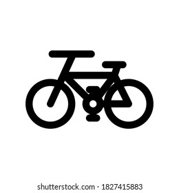 Bike outline icon. Black and white item from set, linear vector.