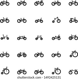 Bike outline icon set vector