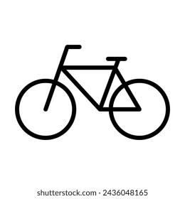 Bike outline vector icon isolated on white background. Bike line icon for web, mobile and ui design