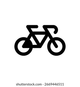Bicicleta. Icono de Vector de trazo delineado con detalles rellenos de negro.