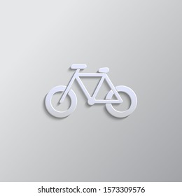 Bike paper style, vector icon. Grey color vector background