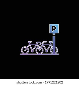 Bike Parking blue gradient vector icon