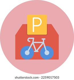 Bike Parking Flat Vector Icon Design