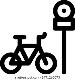 bike parking icon. Thin Linear Style Design Isolated On White Background