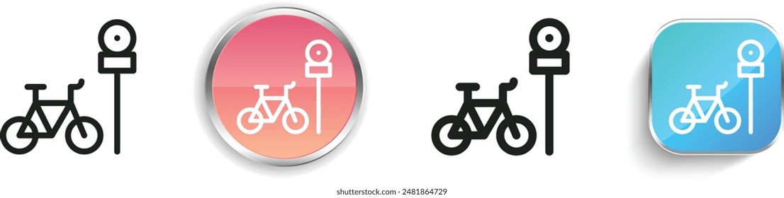 bike parking icon. Thin Linear, Regular and Button Style Design Isolated On White Background
