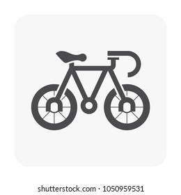 Bike and part icon on white.