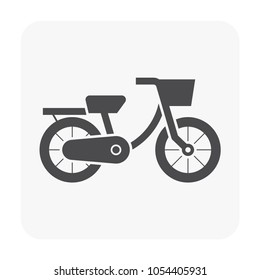 Bike and part icon on white.