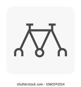 Bike and part icon on white.