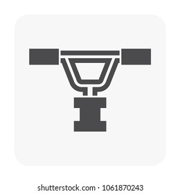Bike and part icon on white.