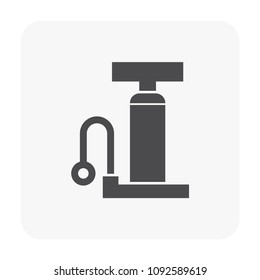Bike and part icon on white.