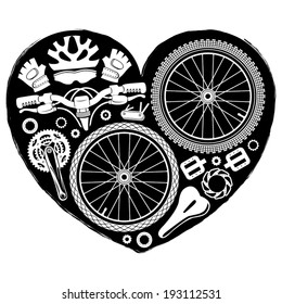 bike parts heart shape
