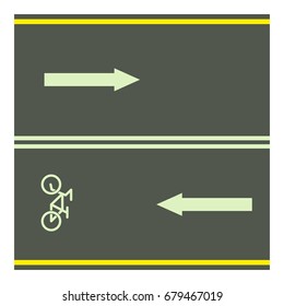 Bike path icon. Cartoon illustration of bike path vector icon for web