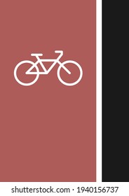 Diseño de afiches de ruta de ciclismo. Vector de señalización de ruta de bicicleta.