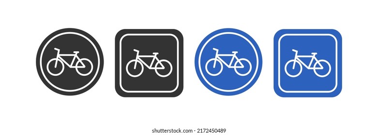 Bike path sign icon. Bicycle illustration symbol. Transport vector.